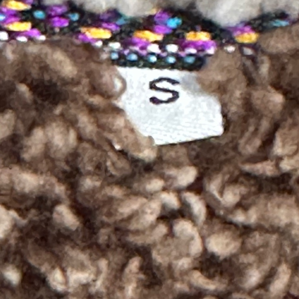 Brown Sherpa Quarter Zip Pullover Faux Fur Teddy Fleece Jacket Small - Picture 4 of 6